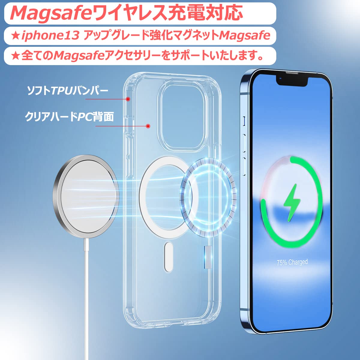 マグネット Amazon.co.jp: XLAS iphone13miniケース MagSafe対応 クリアケース